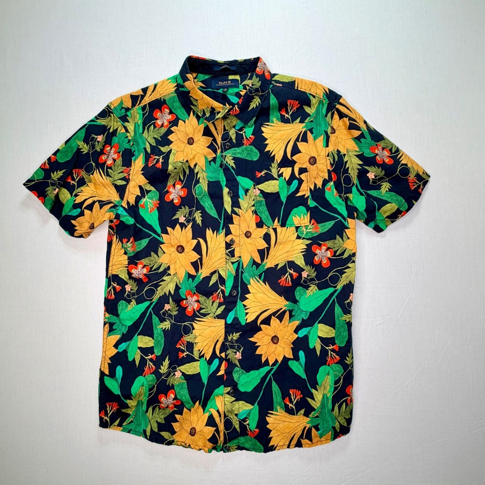 Roark Artifacts‎ Of Adventure Men's Large Floral Button Up Shirt Short Sleeve - Picture 2 of 6